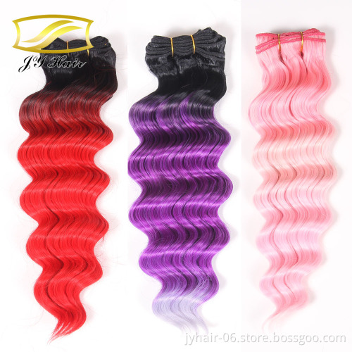 Ombre Synthetic hair extension Accept OEM hair color Factory Wholesale Vendor